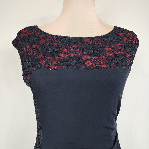 Red & Black Lace Bodycon Dress - Picture 4 of 10